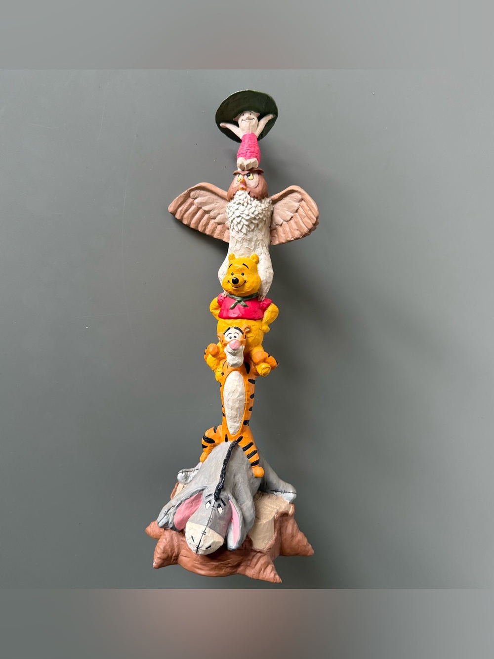 RARE Winnie the Pooh & Friends Disney Parks Piglet Totem Pole Resin Figurine